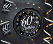 Picture of 60TH BIRTHDAY BLACK & GOLD PLATES 18CM 6 PACK